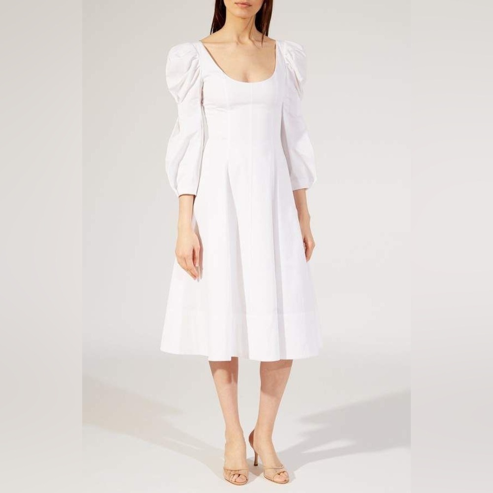 Khaite Edwina Cotton-Poplin Dress - White, US4